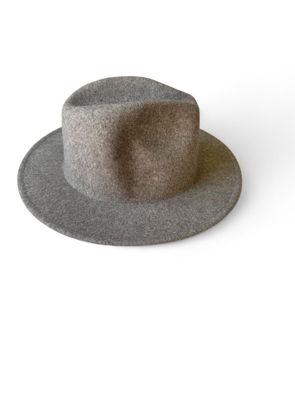 Classic Wide-Brim Wool Fedora - Gray